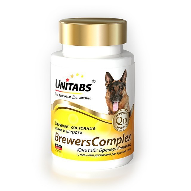 Юнитабс витамины с пив. дрожжами д/ кр.собак 100таб.
