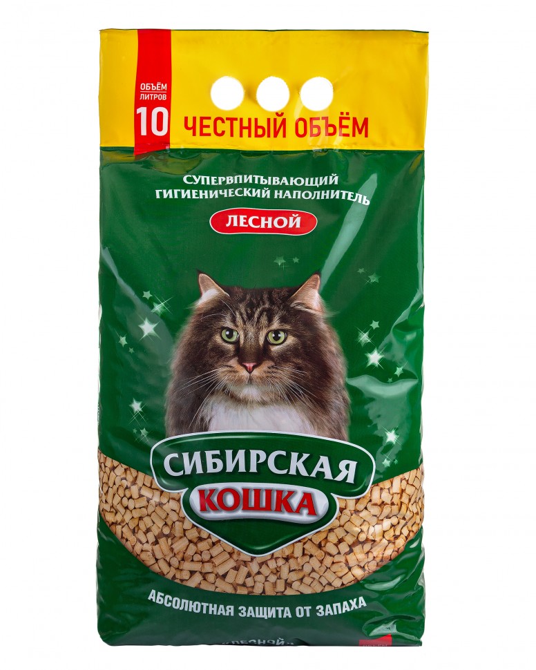Сибирская кошка наполнитель 10л лесной
