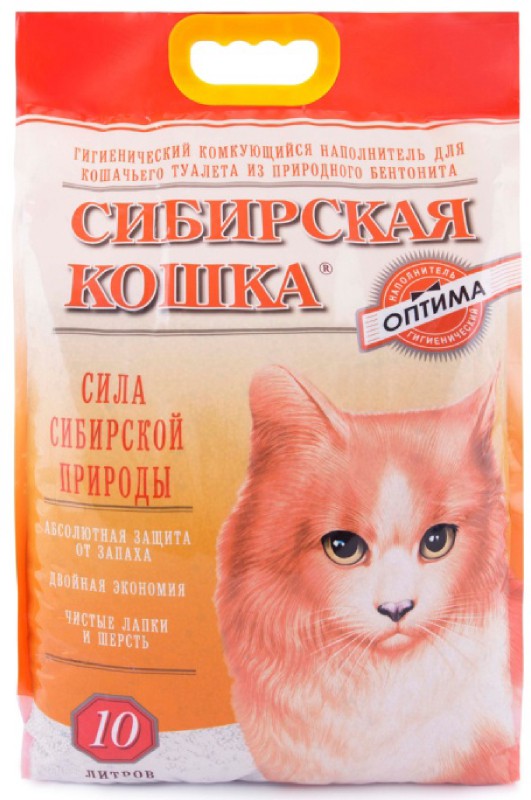 Сибирская кошка наполнитель 10л ОПТИМА комкующ
