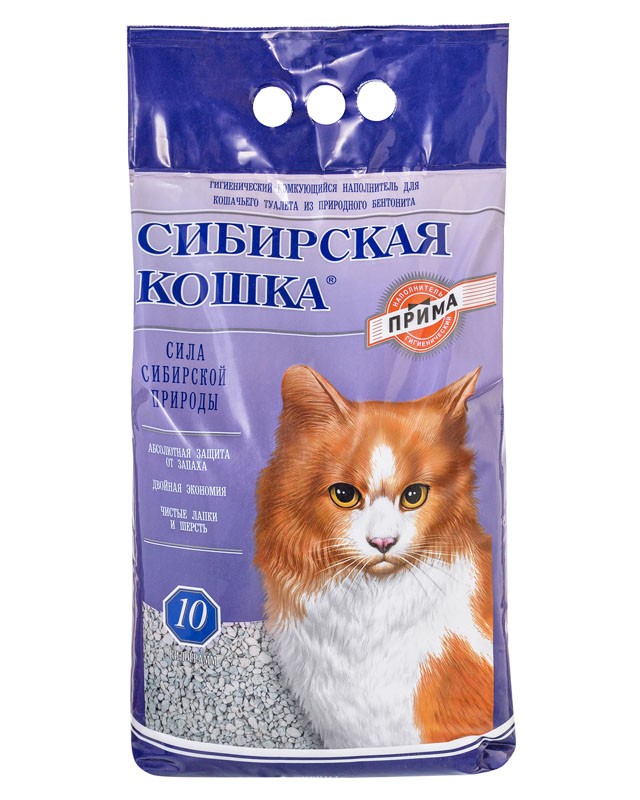 Сибирская кошка наполнитель 10л Прима  комкующ