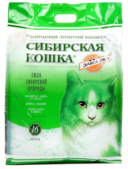 Сибирская кошка наполнитель 16л ЭЛИТА ЭКО  (силикагель)