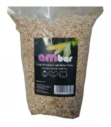 Наполнитель «Ambar» Кукурузный впитывающий для всех видов животных 5 литров