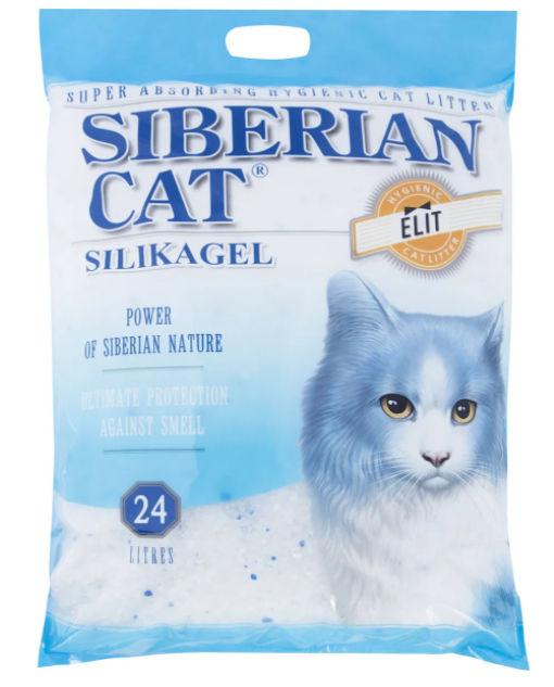 Сибирская кошка  наполн. 24л ЭЛИТА  гранулы(силикагель) синий