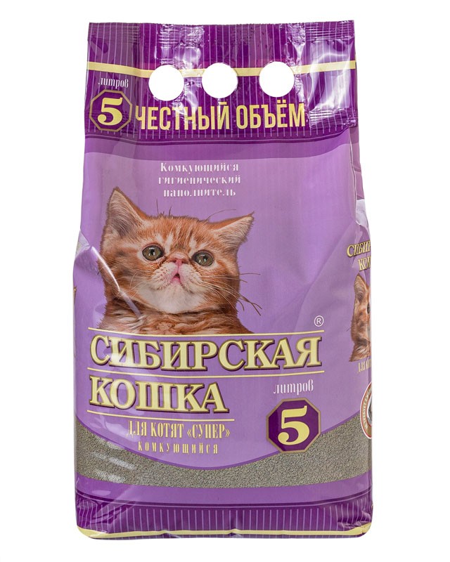 Сибирская кошка наполнитель 5л д/котят супер комк