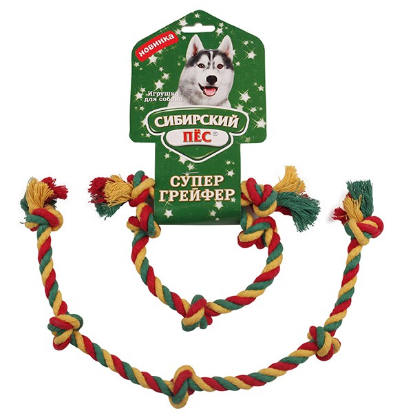 Грейфер "Сибирский пес" цветная веревка 5 узлов D 10/420 мм