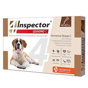 Инспектор Quadro капли д/собак от 40 до 60 кг 1 пипетка