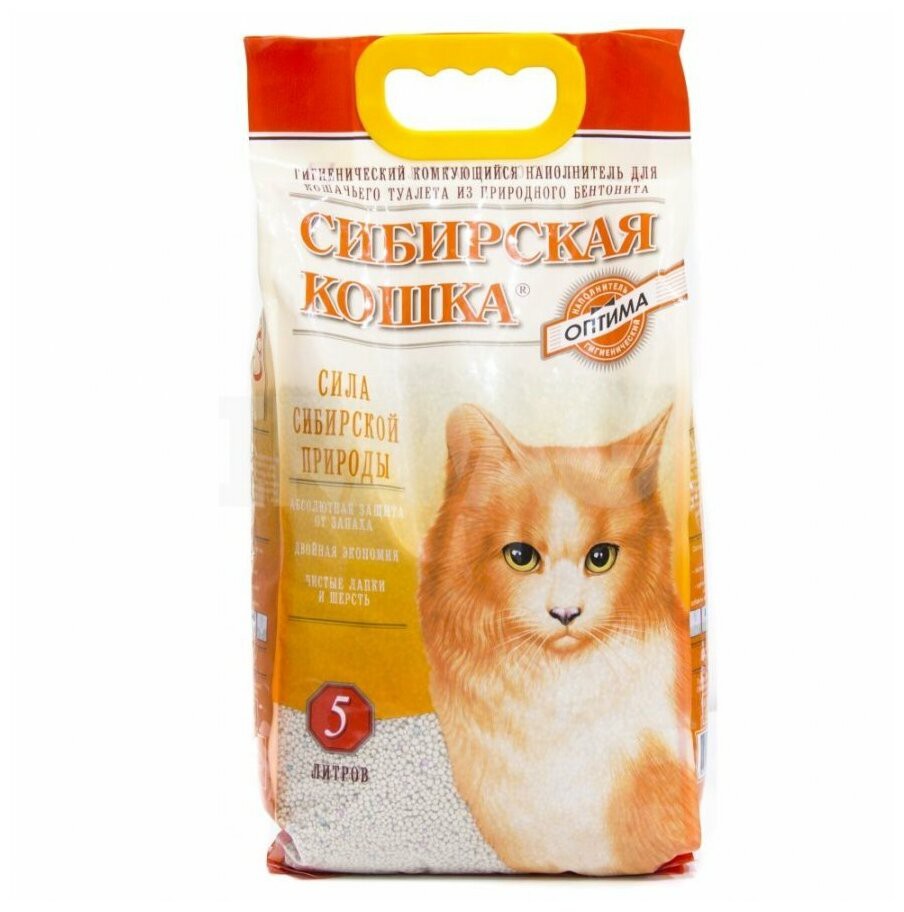 Сибирская кошка наполнитель 5л ОПТИМА комкующ.