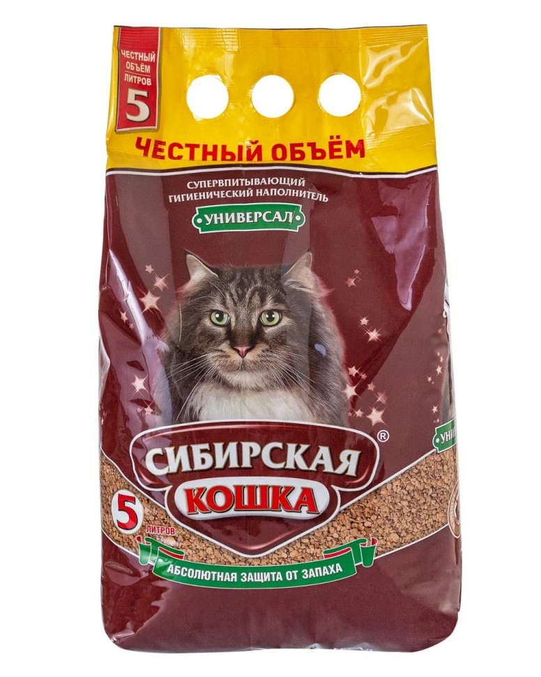 Сибирская кошка наполнитель 5л универсал