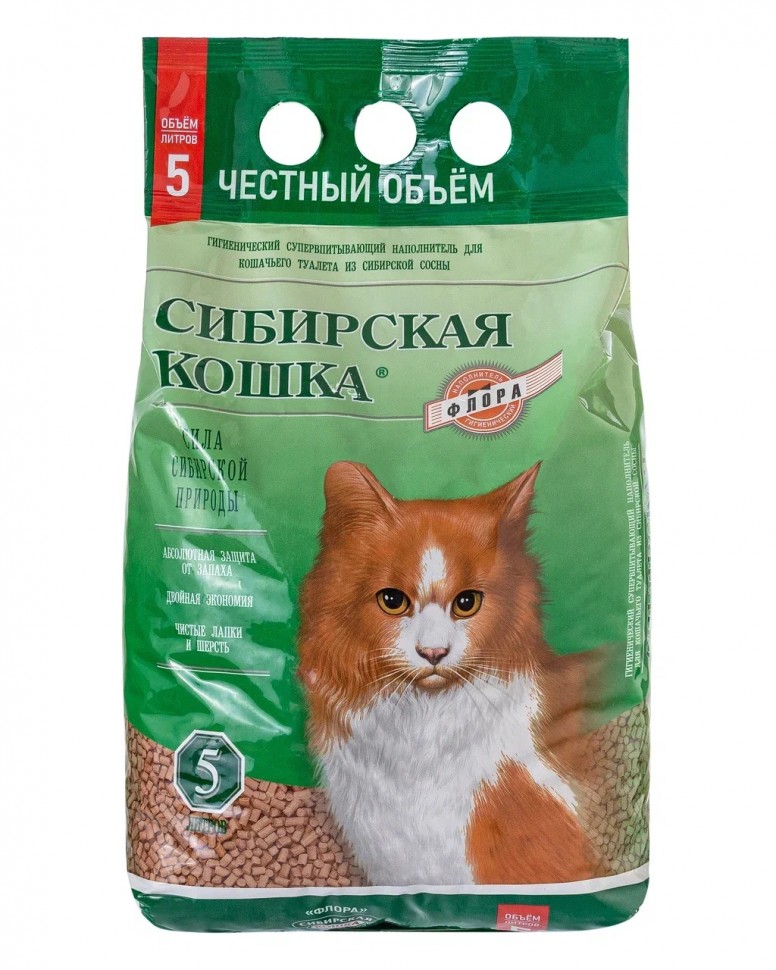 Сибирская кошка наполнитель 5л флора