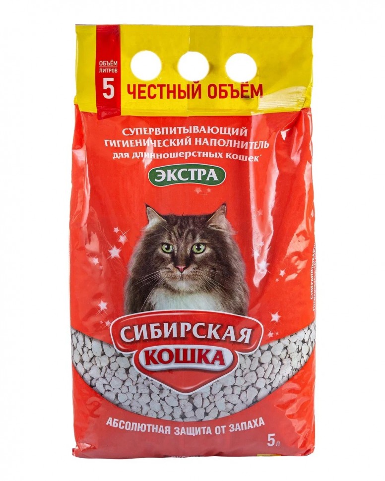Сибирская кошка наполнитель 5л экстра д/длинношерстных