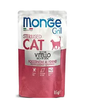 Монж паучи для стерилизованных кошек итальянская телятина 85г