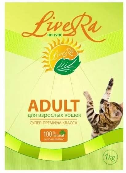 LiveRa корм сухой для взрослых кошек 1кг