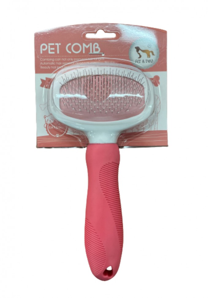 Пуходерка "Pet comb" пластик, капля,  (7Х9 см), M