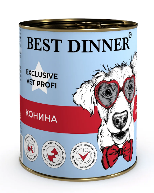 Best Dinner конс. для собак Gastro Intestinal "Конина" Exclusive 0,34 кг