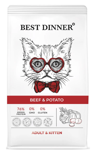 Best Dinner д/кошек сухой Говядина и картофель 1,5кг