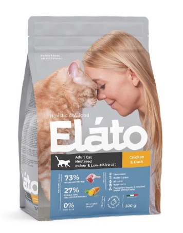 Elato Holistic корм для кастр. котов,  стерил. и малоакт. кошек 300г
