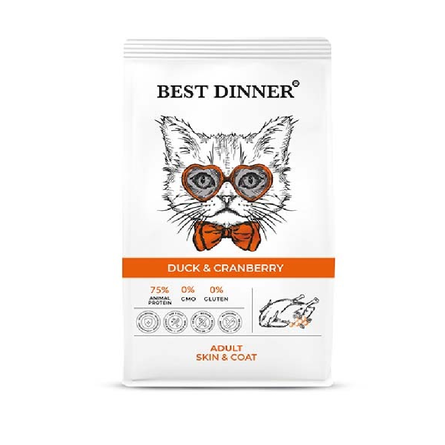 Best Dinner д/кошек сухой Утка с клюквой  0,4кг