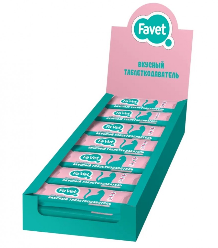 Favet Вкусный таблеткодаватель для кошек (14 шт.), за 1 шт