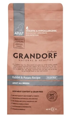 Грандорф 3 кг кролик с картоф д/ всех пород беззерновой