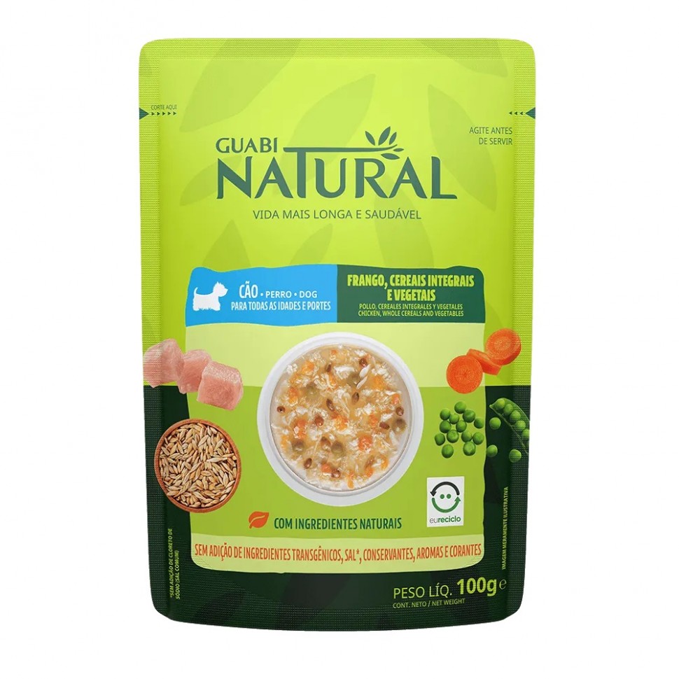 Guabi Natural Dog пауч д/собак, Курица/овощи/злаки цельнозерновые, 100г